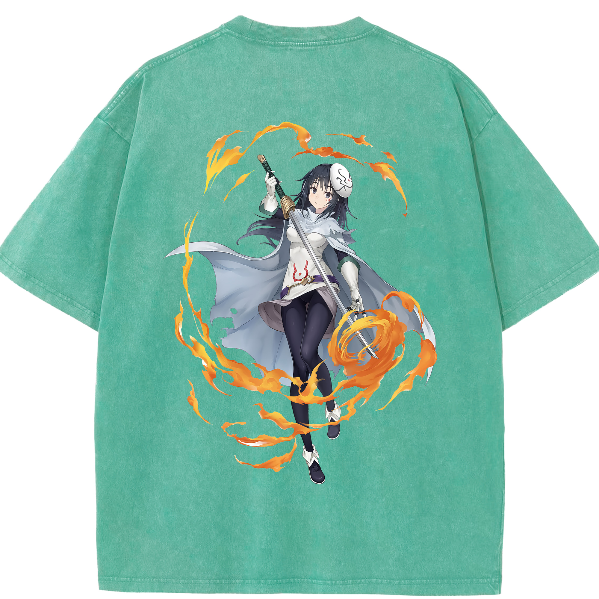 （画像用） 転スラ Regarding Reincarnated to Slime 綿100% ヴィンテージ風 半袖Tシャツ（背面プリント）